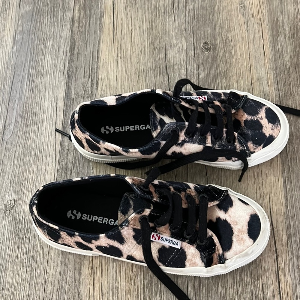 Superga Leopard Print Velvet Fashion Sneakers